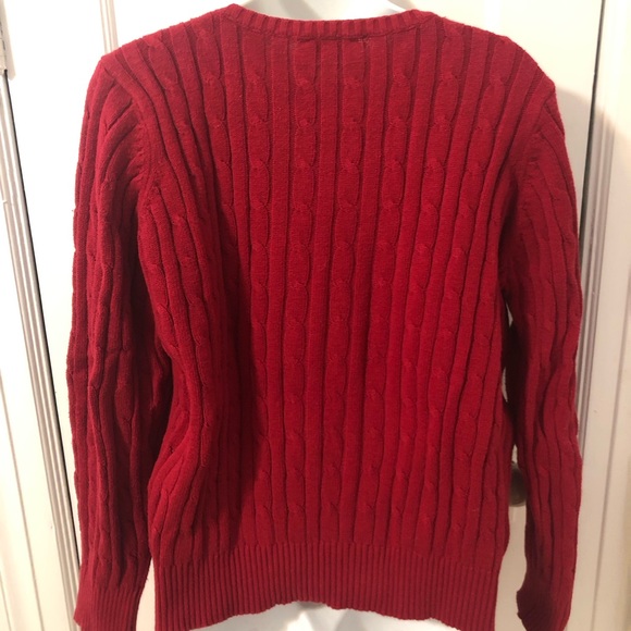 Ladies St. John’s Bay V-Neck Sweater. Sz PL, Red. - Picture 2 of 4